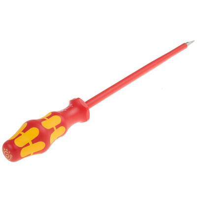 Wera Slotted Insulated Screwdriver, 6.5 mm Tip, 200 mm Blade, VDE/1000V, 305 mm Overall