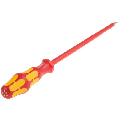 Wera Slotted Insulated Screwdriver, 5.5 mm Tip, 200 mm Blade, VDE/1000V, 298 mm Overall