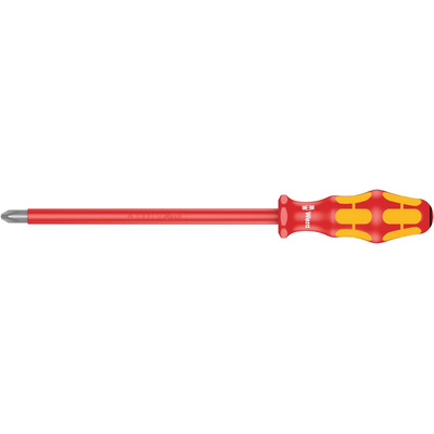 Wera Pozidriv Insulated Screwdriver, PZ4 Tip, 200 mm Blade, VDE/1000V, 312 mm Overall