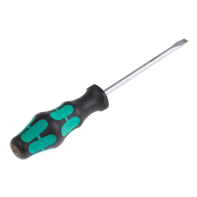 Wera Slotted Screwdriver, 6 mm Tip, 125 mm Blade, 230 mm Overall