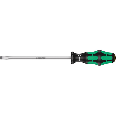 Wera Slotted Screwdriver, 8 mm Tip, 175 mm Blade, 287 mm Overall