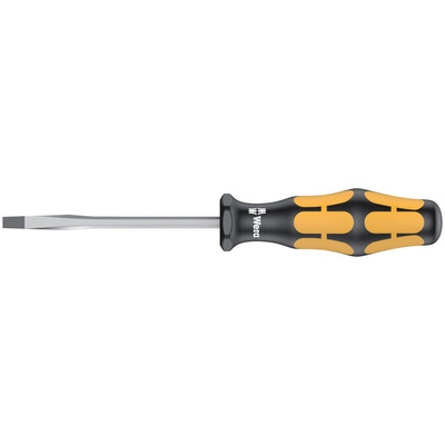 Wera Slotted Screwdriver, 3.5 mm Tip, 80 mm Blade, 161 mm Overall