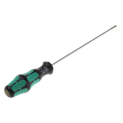 Wera Slotted Screwdriver, 4 mm Tip, 200 mm Blade, 298 mm Overall