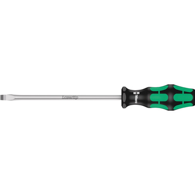 Wera Slotted Screwdriver, 8 mm Tip, 175 mm Blade, 287 mm Overall