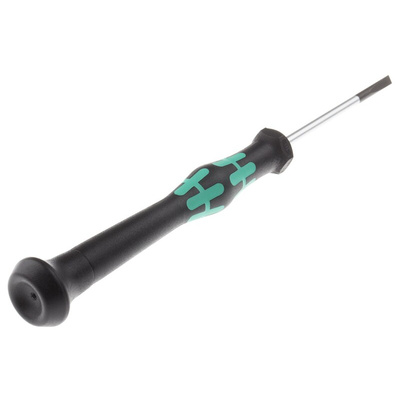 Wera Slotted Precision Screwdriver, 3 x 0.5 mm Tip, 50 mm Blade, 147 mm Overall