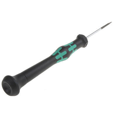 Wera Slotted Precision Screwdriver, 1.8 x 0.3 mm Tip, 40 mm Blade, 137 mm Overall
