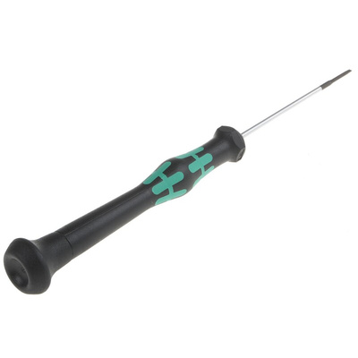 Wera Slotted Precision Screwdriver, 1.5 x 0.23 mm Tip, 60 mm Blade, 157 mm Overall