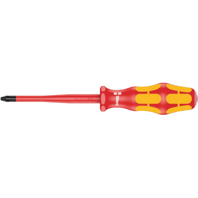 Wera Phillips Insulated Screwdriver, PH2 Tip, 100 mm Blade, VDE/1000V, 198 mm Overall