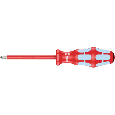 Wera Pozidriv Insulated Screwdriver, PZ1 Tip, 80 mm Blade, VDE/1000V, 178 mm Overall