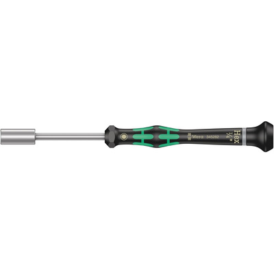 Wera Hexagon Precision Screwdriver, 1/4 in Tip, 60 mm Blade, 157 mm Overall