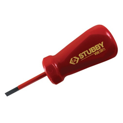 CK Slotted Insulated Stubby Screwdriver, 5.5 mm Tip, 46 mm Blade, VDE/1000V, 106 mm Overall