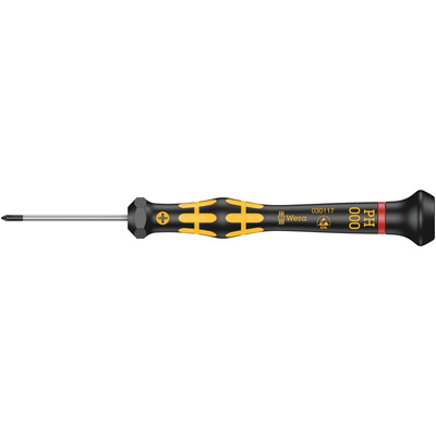 Wera Phillips Precision Screwdriver, PH000 Tip, 40 mm Blade, 137 mm Overall