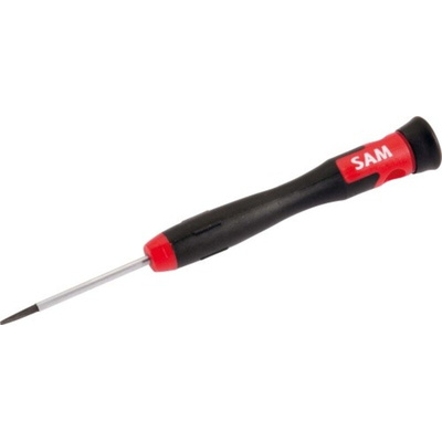 SAM Slotted Precision Screwdriver, 2 mm Tip, 50 mm Blade, 141 mm Overall
