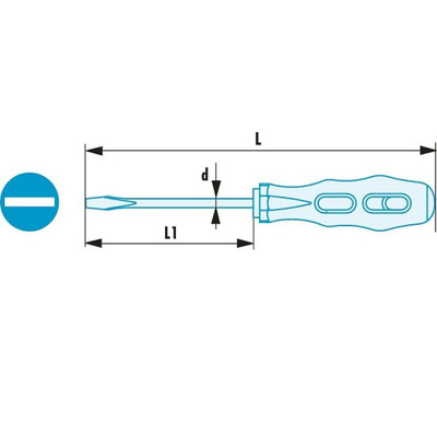Facom Slotted Screwdriver, 75 mm Blade, 175 mm Overall