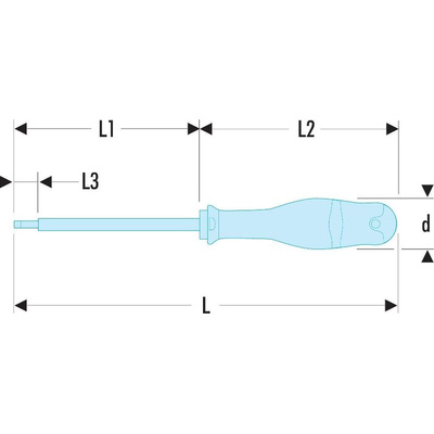 Facom Slotted Insulated Screwdriver, 5.5 mm Tip, 200 mm Blade, VDE/1000V, 310 mm Overall