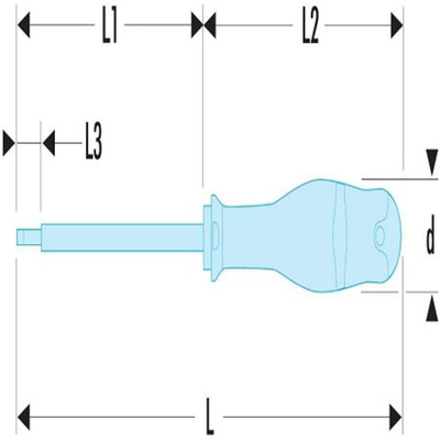 Facom Slotted Insulated Screwdriver, 8 mm Tip, 200 mm Blade, VDE/1000V, 325 mm Overall