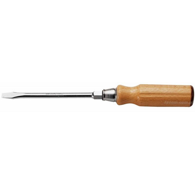 Facom Slotted Screwdriver, 6.5 mm Tip, 125 mm Blade, 240 mm Overall