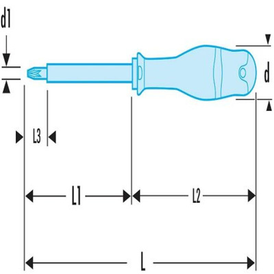 Facom Phillips Insulated Screwdriver, PH4 Tip, 200 mm Blade, VDE/1000V, 375 mm Overall