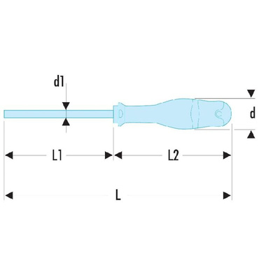 Facom Hexagon Screwdriver, 3 mm Tip, 75 mm Blade, 169 mm Overall