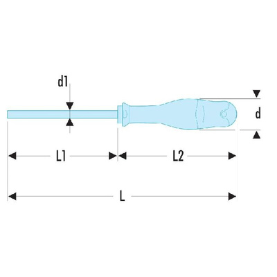 Facom Torx Screwdriver, T20 Tip, 150 mm Blade, 270 mm Overall