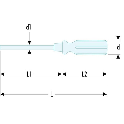 Facom Pozidriv Screwdriver, PZ1 Tip, 100 mm Blade, 200 mm Overall