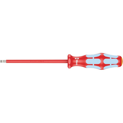 Wera Slotted Insulated Screwdriver, 4 mm Tip, VDE/1000V