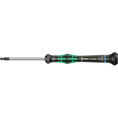 Wera Ball End Hexagon Precision Screwdriver, 7/64 in Tip