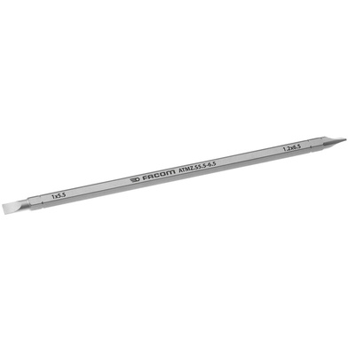 Facom Slotted Reversible Screwdriver Blade, Slotted 5.5 → 6.5 Tip
