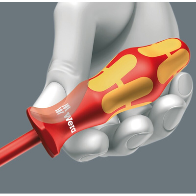 Wera Pozidriv Insulated Screwdriver, PZ3 Tip, 150 mm Blade, VDE/1000V, 262 mm Overall