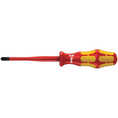 Wera Pozidriv Insulated Screwdriver, PZ2 Tip, 100 mm Blade, VDE/1000V, 198 mm Overall