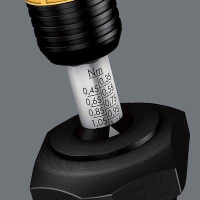 Wera Adjustable Hex Torque Screwdriver, 0.1 → 0.34Nm, 1/4 in Drive, ESD Safe, ±6 % Accuracy