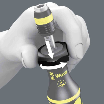 Wera Adjustable Hex Torque Screwdriver, 0.1 → 0.34Nm, 1/4 in Drive, ESD Safe, ±6 % Accuracy