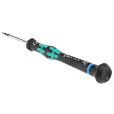 Wera Hexagon Precision Screwdriver, 0.05 in Tip, 40 mm Blade, 137 mm Overall
