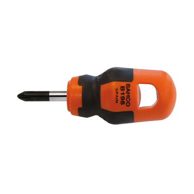 Bahco Phillips Stubby Screwdriver, PH2 Tip, 25 mm Blade, 85 mm Overall