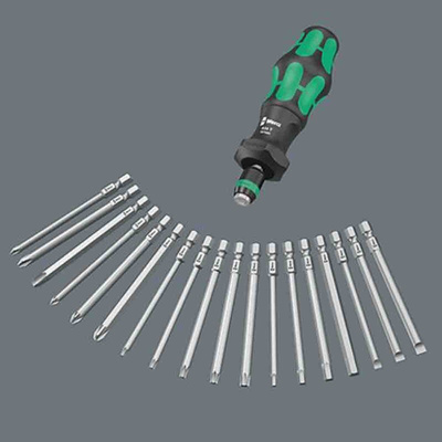 Wera Hexagon Bit Holder Screwdriver, 6.35 mm Tip, 146 mm Blade, 146 mm Overall