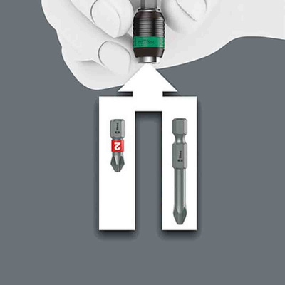 Wera Hexagon Bit Holder Screwdriver, 6.35 mm Tip, 146 mm Blade, 146 mm Overall