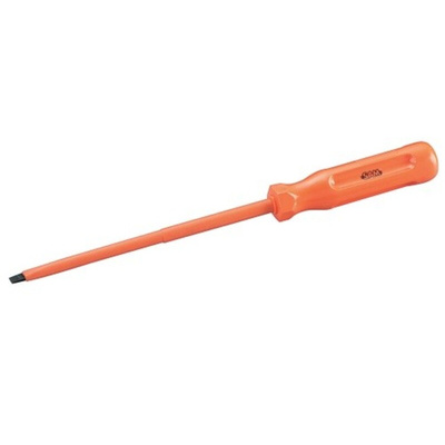 SAM Slotted Insulated Screwdriver, 3 mm Tip, 100 mm Blade, VDE/1000V, 187 mm Overall