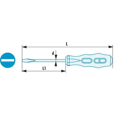 Facom Slotted Screwdriver, 150 mm Blade, 250 mm Overall