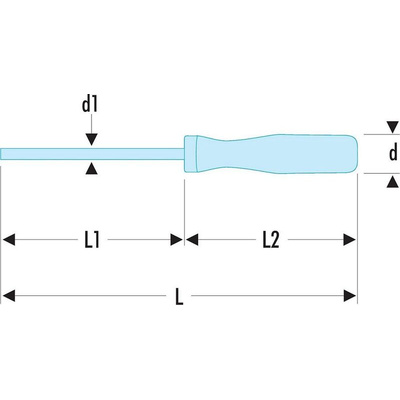 Facom Slotted Screwdriver, 8 mm Tip, 150 mm Blade, 260 mm Overall