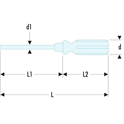 Facom Phillips Screwdriver, PH2 Tip, 125 mm Blade, 235 mm Overall