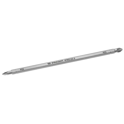 Facom Pozidriv Reversible Screwdriver Blade, PZ2, PZ3 Tip