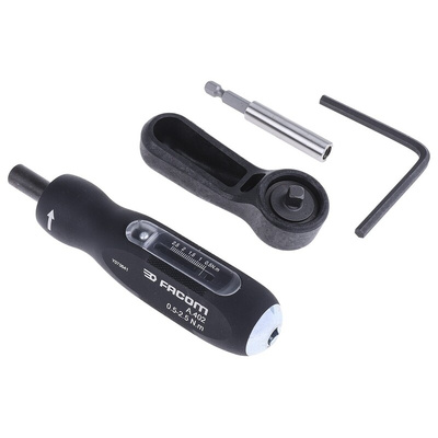 Facom Hex Torque Screwdriver, 0.5 → 2.5Nm, 1/4 in Drive