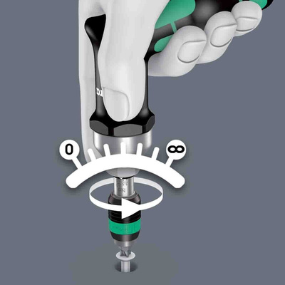 Wera Adjustable Hex Torque Screwdriver, 3 → 6Nm, 1/4 in Drive, ±6 % Accuracy