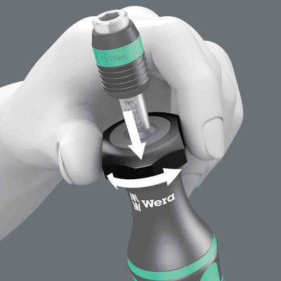 Wera Adjustable Hex Torque Screwdriver, 0.3 → 1.2Nm, 1/4 in Drive, ±6 % Accuracy