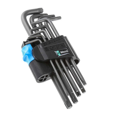 Wera 9-Piece Torx Key Set, L Shape, Long Arm