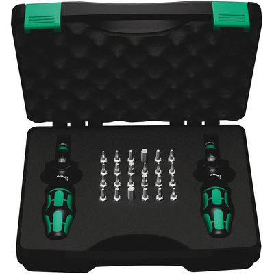 Wera Hex Torque Screwdriver & Bit Set, 0.3 → 3Nm, 1/4 in Drive, ± 6 % Accuracy