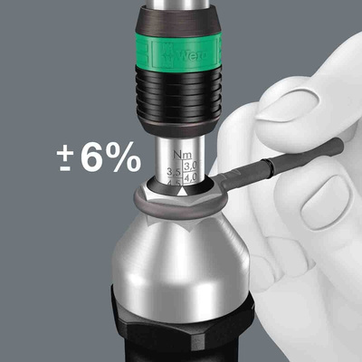 Wera Torque Screwdriver & Bit Set, 0.3 → 6Nm, ± 6 % Accuracy
