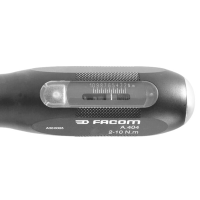 Facom Adjustable Hex Torque Screwdriver, 2 → 10Nm, 1/4 in Drive, ±6 % Accuracy