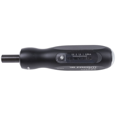 Facom Adjustable Hex Torque Screwdriver, 0.5 → 2.5Nm, 1/4 in Drive, ±6 % Accuracy