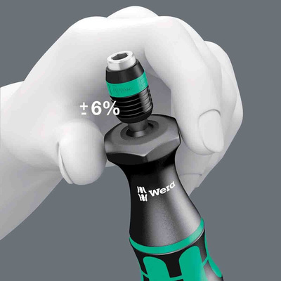 Wera Pre-Settable Hex Torque Screwdriver, 2.5 → 11.5lb/in, 1/4 in Drive, ±6 % Accuracy